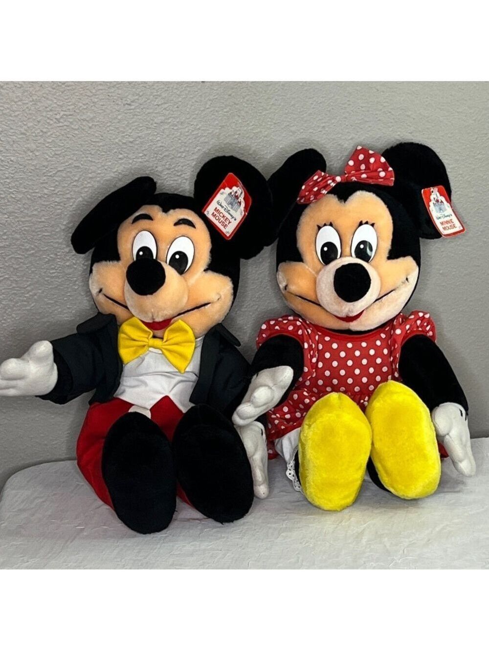 Disney Mickey and Minnie Plush Duo - Black, Red, Yellow
